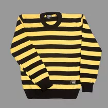 Buzo Sweater Rayado Amarillo Negro Unisex