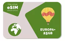 Esim Europa Especial +40 Países - 25gb - 30 Dias