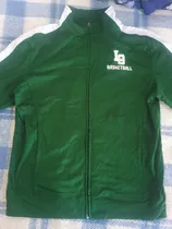 Sudadero Deportivo Color Verde Con Franjas Blancas 