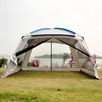 Tenda Gazebo Sanfonadas Mosquiteiro Para Camping 4/5 Pessoas Cor Azul