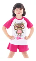Pijama Corujinha Infantil Menina Personalizada Com Nome.....