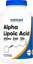 Original Nutricost Alpha Lipoic Acid, 240 Cap, 120 Porc, 