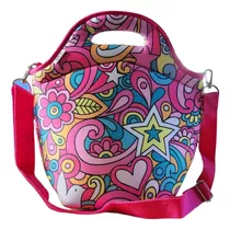 Cdtek Lunchera Neoprene Termicas Vianda Infantil Bolso Escolar Color Peace Love