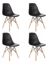 Silla De Comedor Garden Life Eames, Estructura Color Negro, 4 Unidades