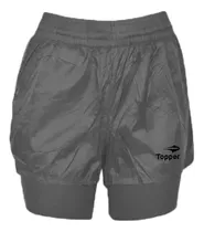 Short Topper Running Mujer Crinkled 2 In 1 Wmns Rng Gris Cli