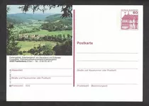 Postal Alemão Pré-franqueado Frankenberg, Alemanha - Sem Uso