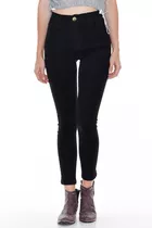 Combo Jeans Mujer Black Elastizado + Cinturon Doble Ojal