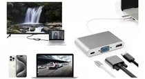 Adaptador Type-c Multi Com Usb + Vga Full Hd + Usbc iMac Mac