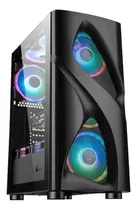 Gabinete Gamer Gamepro 1093b Con 3 Ventiladores Rgb - Bk 