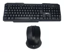 Teclado E Mouse Sem Fio 2.4g Inova Preto