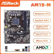 Placa Mãe Asrock Am1b-m+processador Semprom+placa De Rede