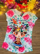 Blusa Flores Frida Kahlo Regalo Mamá Ropa Mujer Moda Mayo