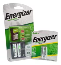 Cargador Energizer Maxi Bateria Recargable Aaa X2 Combo Kit