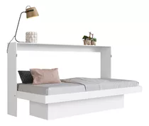 Cama Plegable Horizontal 1 Plaza Latino Blanco