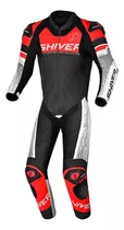 Macacão Couro Moto 1 Peça Racing Shiver Corsa