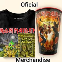 Copo/ Camiseta Iron Maiden Oficial Legacy Of The Beast Tour