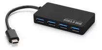 Hub Usb C 3.1 Multiple X4 Usb 3.0 Adaptador Para Las Nuevas Macbook Con Thunderbolt 3 Color Negro