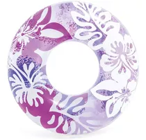 Flotador Inflable De Dona Naranja De Flores Niñas Intex Color Morado