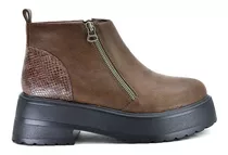 Bota Casual Taco Bajo Korium Glasgow Con Cierre