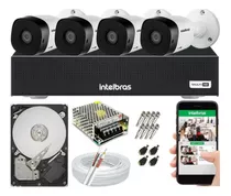 Kit Dvr Intelbras 04 Câmeras Vhd1010b Ir Hdcvi Ip66 Cloud G4