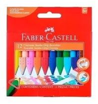 Set De 12 Crayones Jumbo Grip Borrables Faber Castell