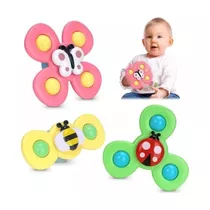 Juguetes Giratorios Pack X3 Spinner Con Ventosas Para Bebés 