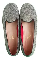 Zapatos Mocasín Chatitas Mujer Diseño Autor Cuero Tela Byn