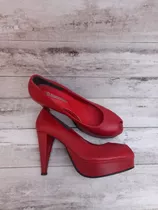 Zapatos Clásicos Con Tacomarca Batistellacolor Rojo Nro 40