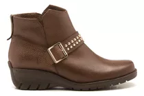 Bota De Cuero Vacuno Marron Mujer Gravagna