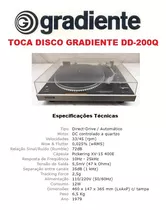Catálogo / Folder: Toca Disco Gradiente Dd-200q # Novo Okm.