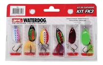 Kit 6 Cucharas Giratorias Waterdog Spinning Mosca Trucha Fk3