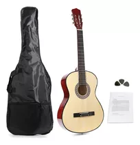 Guitarra Criolla Clasica Femmto Cg001 De Color Natural Para Mano Derecha Con Funda Y Puas