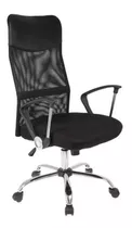 Silla De Oficina Ejecutiva Cromada Con Brazos Negra