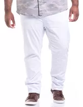 Calça Masculina Branca Com Elastano Plus Size Tamanho Grande