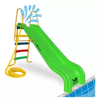 - Tobogan Acuático Vxplay 4 Escalones Rotomoldeo Pileta Agua Color Verde