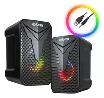 Caixa De Som Para Monitor Gamer Led Rgb Pc Notebook Usb P2