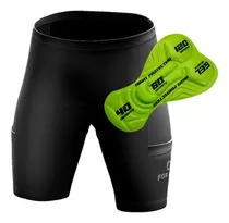 Bermuda Ciclismo Uv Com Bolsos Forro D120 Gel Profissional