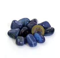 Ágata Azul Tingida - Rolado - 3 A 4 Cm
