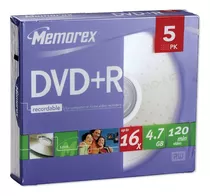 Dvd+r Memorex Con Caja 5 Unidades