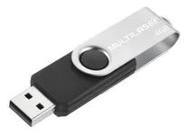 Pen Drive Twist Multilaser 4gb Usb Preto Pd586