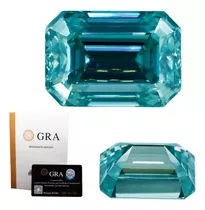 Gema Moissanite Octagon Esmeralda 5x7mm (1 Ct) Azul 1 C/cert