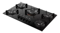 Cooktop 5 Bocas Preto Mesa De Vidro Atlas U Top Bivolt 110v/220v