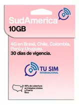 Sim Card Brasil Chile Peru 10 Gb Navegacion Total 