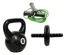  Kit Entrenamiento Rusa 8kg,  Rueda Abdominal, Soga De Salto