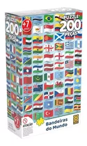 Puzzle 200 Peças Bandeiras Do Mundo Grow