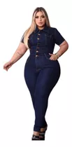 Macaço Longo Jeans Feminino Extremo Plus Size *48 Ao 56*