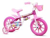 Bicicleta Infantil Menina Aro 12 Nathor Flower 2 5 Anos Rosa