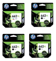 Kit Hp 662xl 1x Colorido E 3x Preto Original Cz106ab/cz105ab