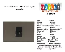 Pack X9 Toma Telefonica Rj11 Color Gris Armado