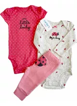 Conjunto Carters, Set  Bebe 100% Algodón. 2 Bodys  Pantalon